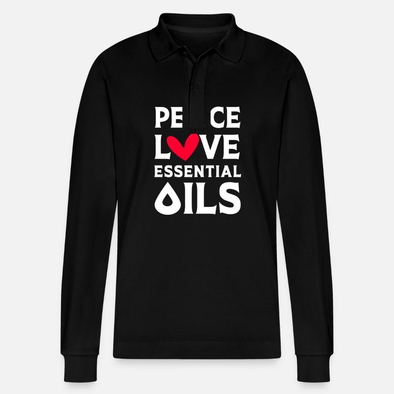 Ätherisches Öl - Stanley/Stella Unisex Bio-Langarm-Poloshirt Prepster - Schwarz