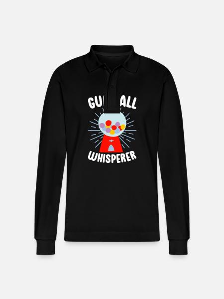 Gumball Machine Chewing Gum Machine - Stanley/Stella Organic Unisex Long-Sleeved Polo Shirt Prepster - black