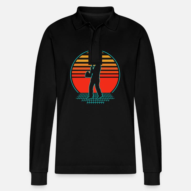 Saxophon Saxophonist - Stanley/Stella Unisex Bio-Langarm-Poloshirt Prepster - Schwarz