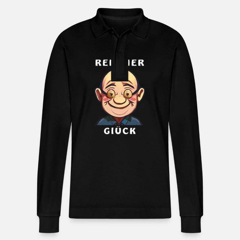 RENTNER GLÜCK - Stanley/Stella Unisex Bio-Langarm-Poloshirt Prepster - Schwarz