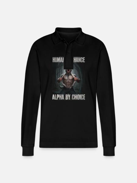 Wolf Wölfe Tier Jaulen - Stanley/Stella Unisex Bio-Langarm-Poloshirt Prepster - Schwarz