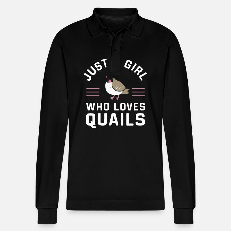 Caille Oiseau Cailles - Polo à manches longues bio PREPSTER Stanley/Stella Unisexe - noir