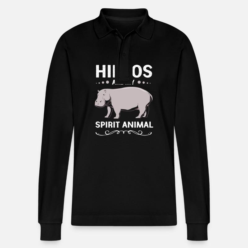 Nilpferd - Stanley/Stella Unisex Bio-Langarm-Poloshirt Prepster - Schwarz
