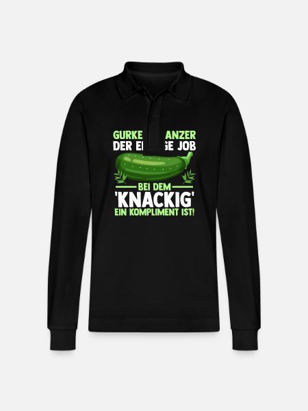 Gärtner Gurke Bauer Garten - Stanley/Stella Unisex Bio-Langarm-Poloshirt Prepster - Schwarz