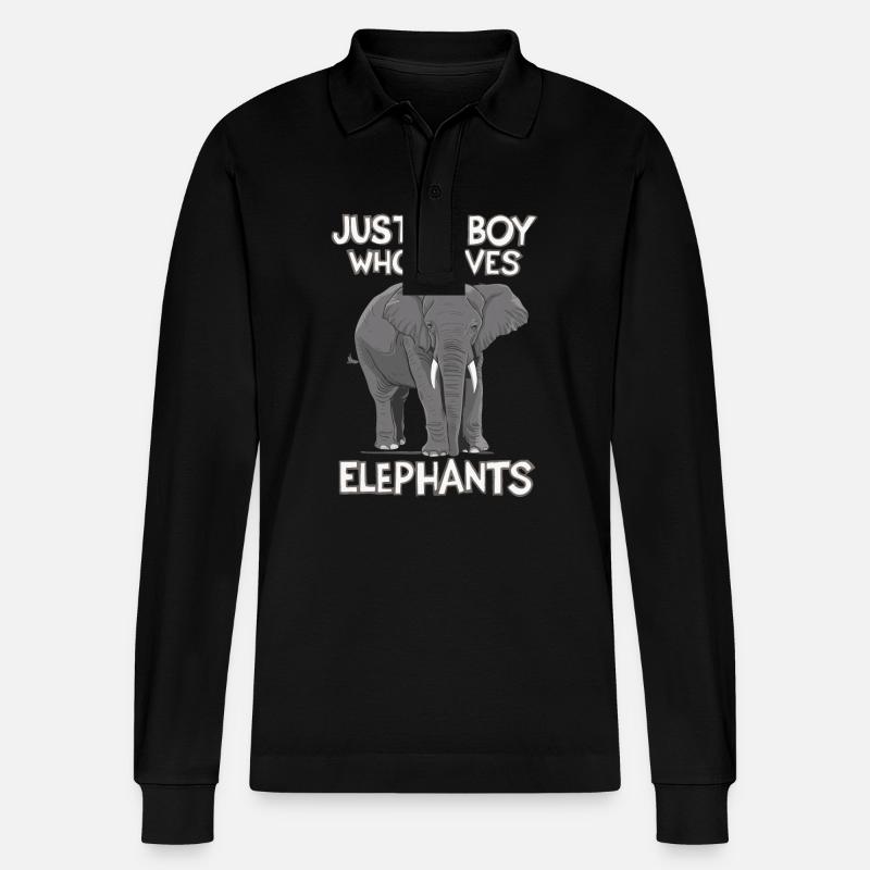 Elefant Tier Elefanten Zoo - Stanley/Stella Unisex Bio-Langarm-Poloshirt Prepster - Schwarz