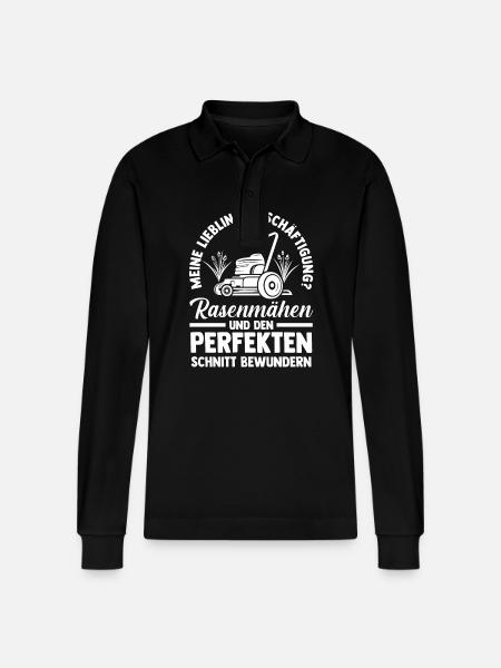 Gärtner Rasenmäher Bauer Garten - Stanley/Stella Unisex Bio-Langarm-Poloshirt Prepster - Schwarz