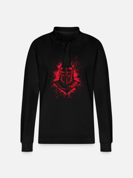 Crusader Knights Templar Middle Ages - Stanley/Stella Organic Unisex Long-Sleeved Polo Shirt Prepster - black