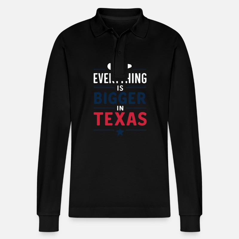 Texas State Texaner Texas - Stanley/Stella Unisex Bio-Langarm-Poloshirt Prepster - Schwarz