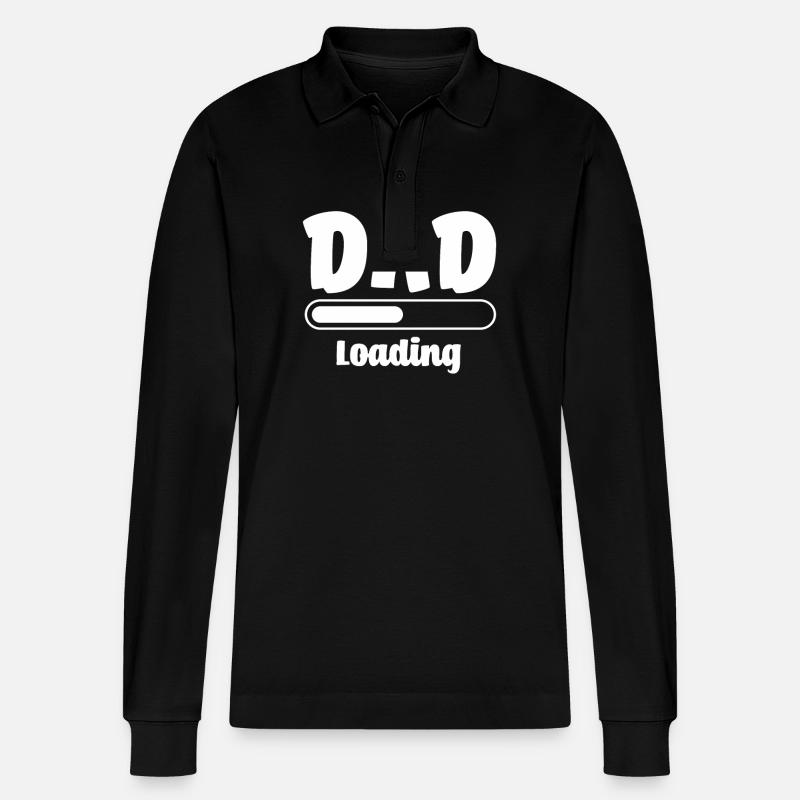 Dad 2023 Loading - Stanley/Stella Organic Unisex Long-Sleeved Polo Shirt Prepster - black