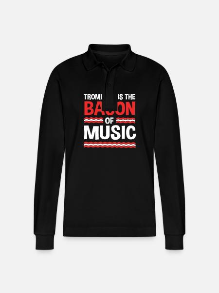 Trombone - Stanley/Stella Organic Unisex Long-Sleeved Polo Shirt Prepster - black