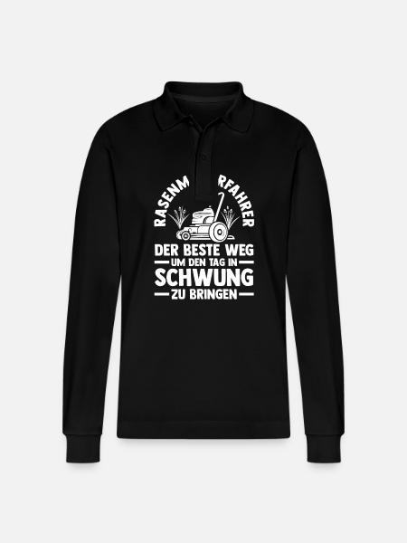 Gärtner Rasenmäher Bauer Garten - Stanley/Stella Unisex Bio-Langarm-Poloshirt Prepster - Schwarz