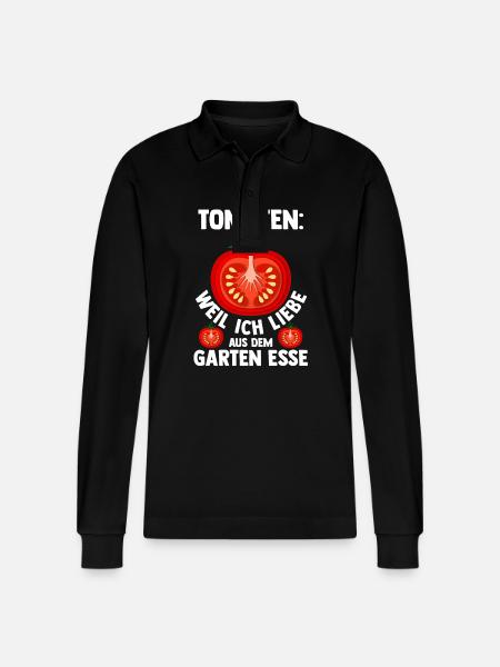 Gärtner Tomate Bauer Garten - Stanley/Stella Unisex Bio-Langarm-Poloshirt Prepster - Schwarz