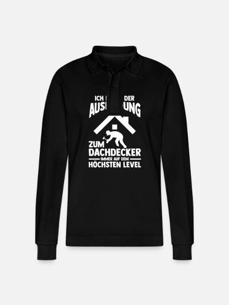 Roofing training apprentice Auzbi roofer - Stanley/Stella Organic Unisex Long-Sleeved Polo Shirt Prepster - black