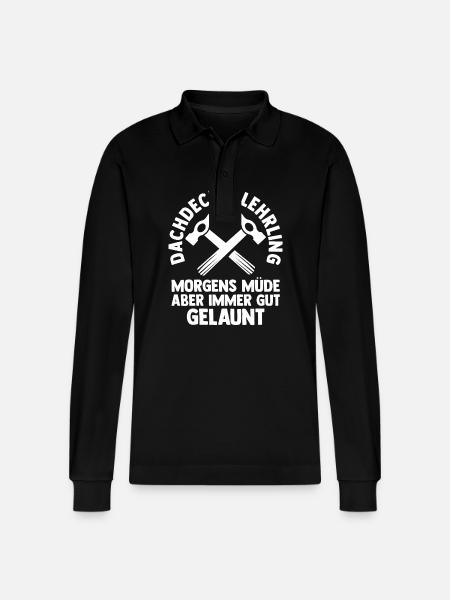 Roofing training apprentice Auzbi roofer - Stanley/Stella Organic Unisex Long-Sleeved Polo Shirt Prepster - black
