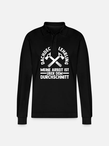Roofing training apprentice Auzbi roofer - Stanley/Stella Organic Unisex Long-Sleeved Polo Shirt Prepster - black