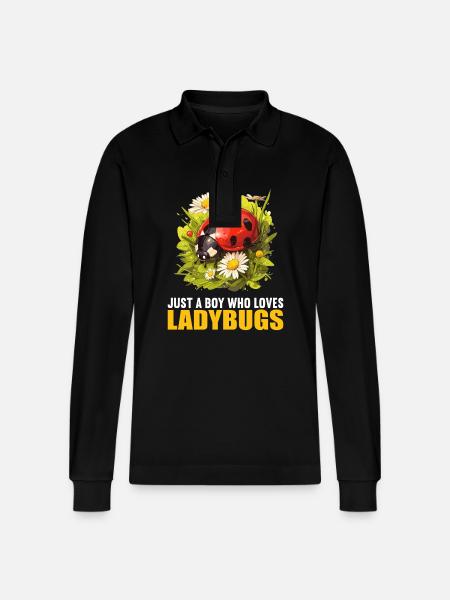 Ladybug Marienkäfer - Stanley/Stella Organic Unisex Long-Sleeved Polo Shirt Prepster - black