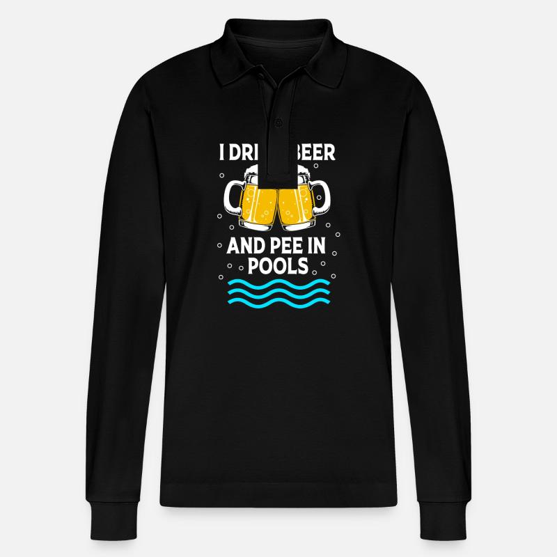 Pool Party - Stanley/Stella Unisex Bio-Langarm-Poloshirt Prepster - Schwarz