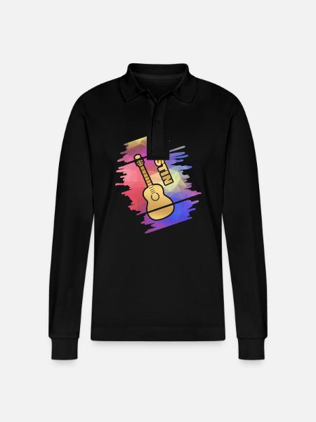 Guitar Dustin - Stanley/Stella Unisex Bio-Langarm-Poloshirt Prepster - Schwarz
