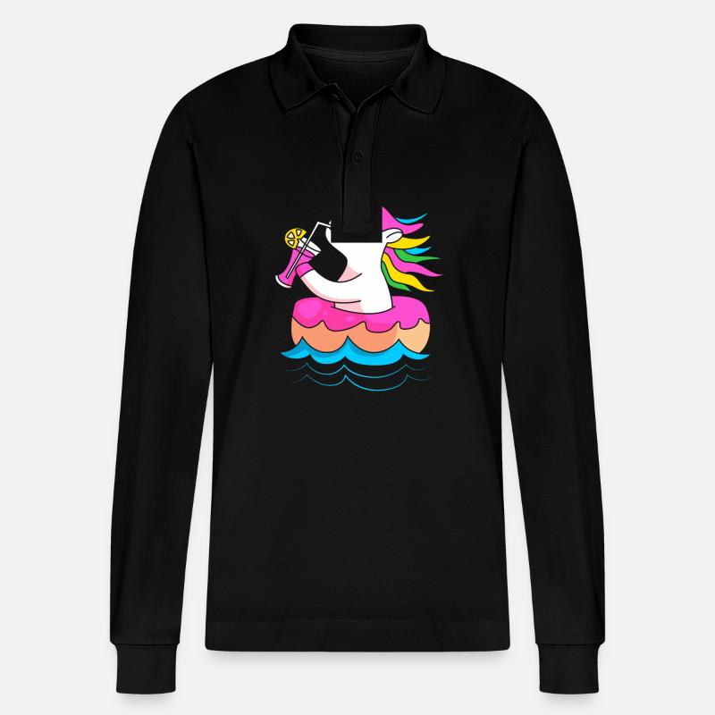 Pool Party - Stanley/Stella Unisex Bio-Langarm-Poloshirt Prepster - Schwarz