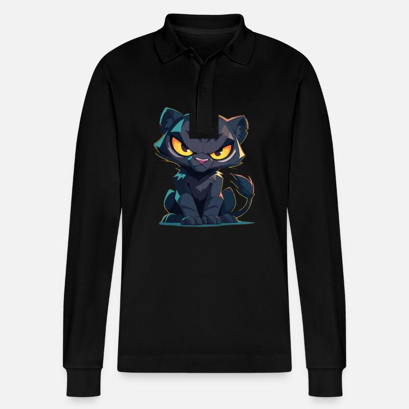 Panthers Panther - Stanley/Stella Unisex Bio-Langarm-Poloshirt Prepster - Schwarz