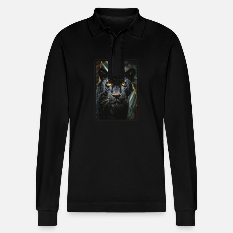 Panthers Panther - Stanley/Stella Unisex Bio-Langarm-Poloshirt Prepster - Schwarz
