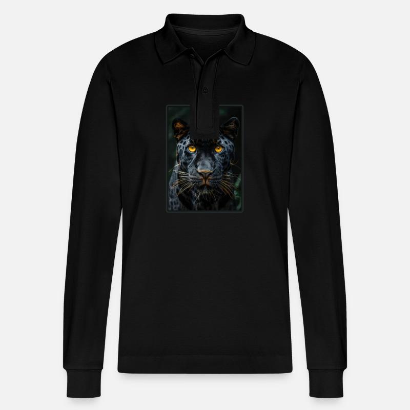 Panthers Panther - Stanley/Stella Unisex Bio-Langarm-Poloshirt Prepster - Schwarz