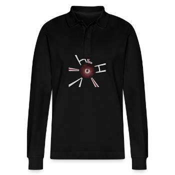 Lettland Flagge Riga - Stanley/Stella Unisex Bio-Langarm-Poloshirt Prepster - Schwarz - Vorne - Anna (173cm) & Nico (186cm)