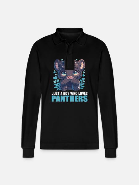 Panthers Panther - Stanley/Stella Organic Unisex Long-Sleeved Polo Shirt Prepster - black