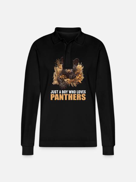 Panthers Panther - Stanley/Stella Organic Unisex Long-Sleeved Polo Shirt Prepster - black
