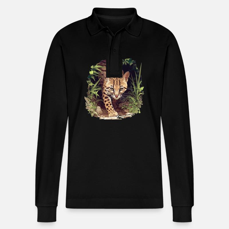 Ocelots Ocelot - Stanley/Stella Unisex Bio-Langarm-Poloshirt Prepster - Schwarz