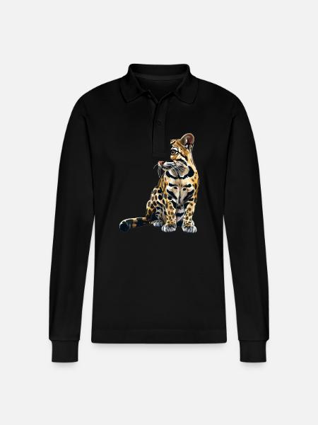 Ocelots Ocelot - Stanley/Stella Organic Unisex Long-Sleeved Polo Shirt Prepster - black