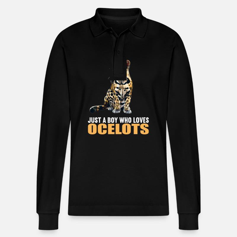Ocelots Ocelot - Stanley/Stella Unisex Bio-Langarm-Poloshirt Prepster - Schwarz