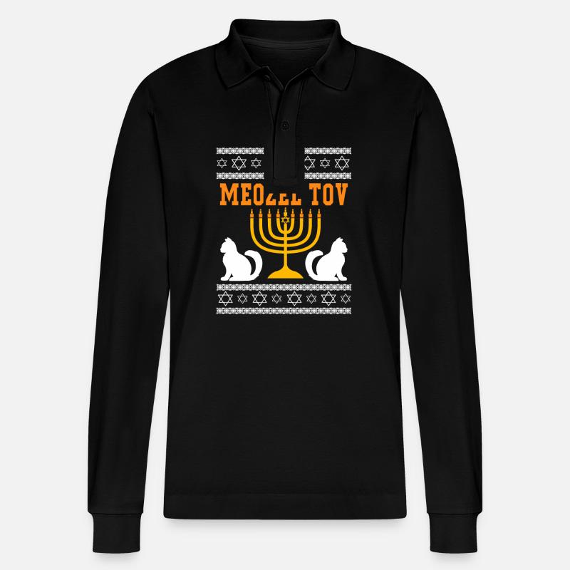 Chanukkah - Stanley/Stella Unisex Bio-Langarm-Poloshirt Prepster - Schwarz