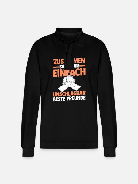Beste Freunde - Stanley/Stella Unisex Bio-Langarm-Poloshirt Prepster - Schwarz