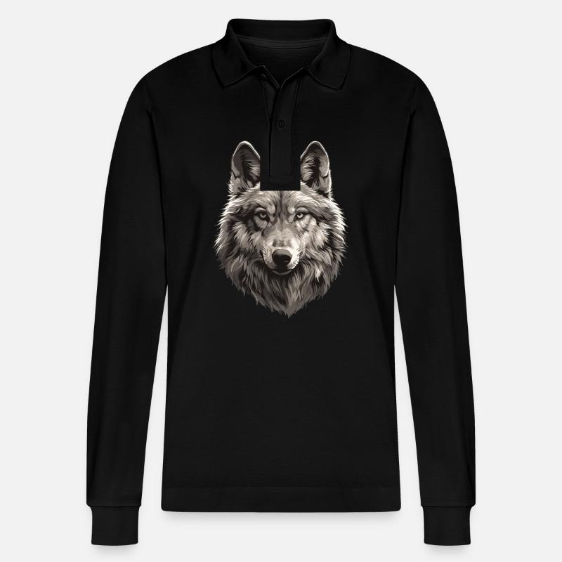 Loups Loup - Polo à manches longues bio PREPSTER Stanley/Stella Unisexe - noir
