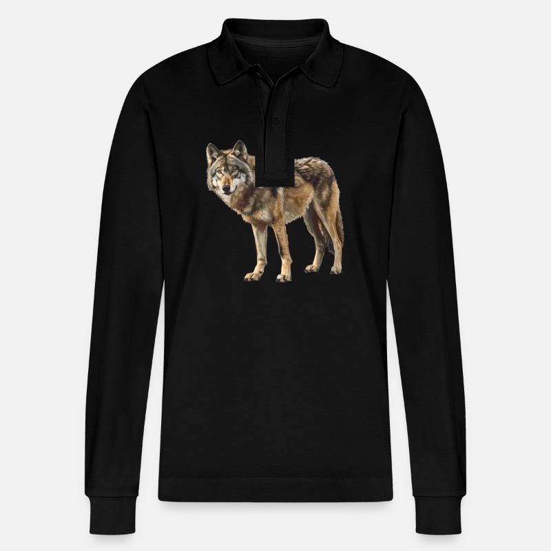 Loups Loup - Polo à manches longues bio PREPSTER Stanley/Stella Unisexe - noir