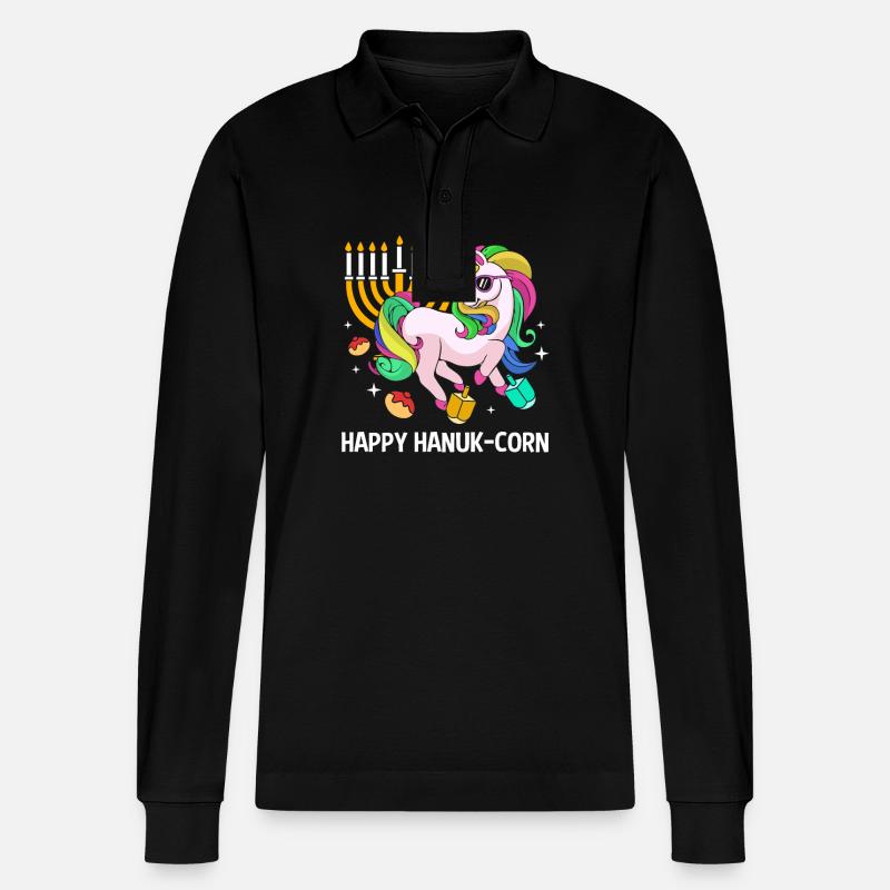 Chanukkah - Stanley/Stella Unisex Bio-Langarm-Poloshirt Prepster - Schwarz