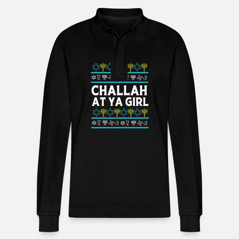 Chanukkah - Stanley/Stella Unisex Bio-Langarm-Poloshirt Prepster - Schwarz