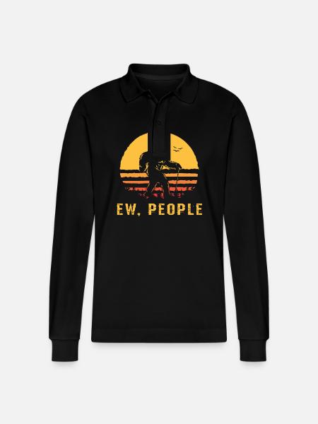 Camper People Campfire Bonfire Camping - Stanley/Stella Organic Unisex Long-Sleeved Polo Shirt Prepster - black