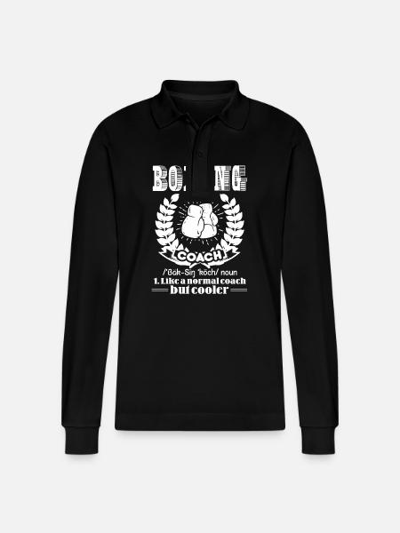 Boxing Coach Definition - Stanley/Stella Organic Unisex Long-Sleeved Polo Shirt Prepster - black