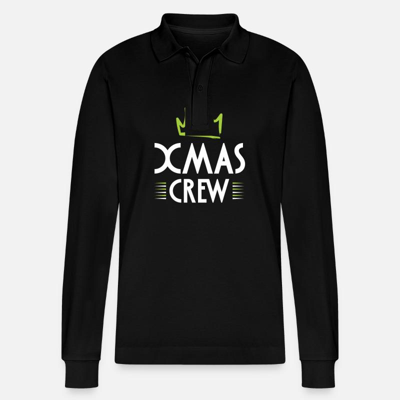 Xmas Crew - Stanley/Stella Unisex Bio-Langarm-Poloshirt Prepster - Schwarz