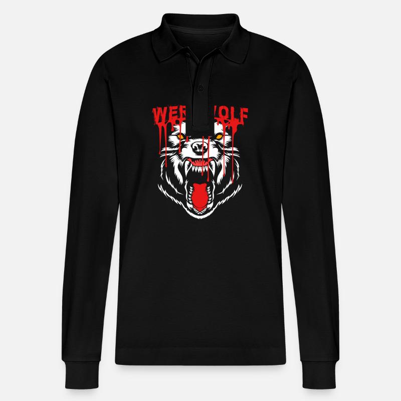 Werwolf - Stanley/Stella Unisex Bio-Langarm-Poloshirt Prepster - Schwarz