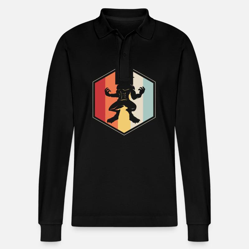 Werwolf - Stanley/Stella Unisex Bio-Langarm-Poloshirt Prepster - Schwarz