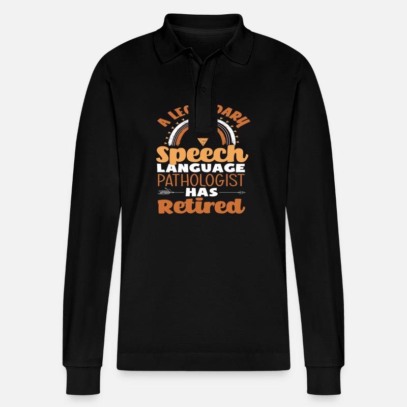 Legendärer Sprachpathologe Im Ruhestand - Stanley/Stella Unisex Bio-Langarm-Poloshirt Prepster - Schwarz
