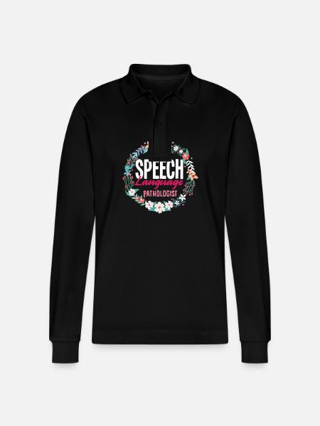 Speech Language Pathologist Blumenkranz - Stanley/Stella Organic Unisex Long-Sleeved Polo Shirt Prepster - black