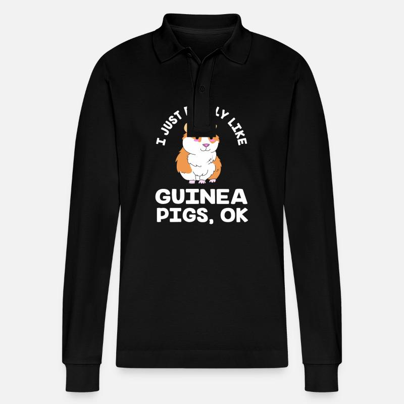 Meerschweinchen - Stanley/Stella Unisex Bio-Langarm-Poloshirt Prepster - Schwarz
