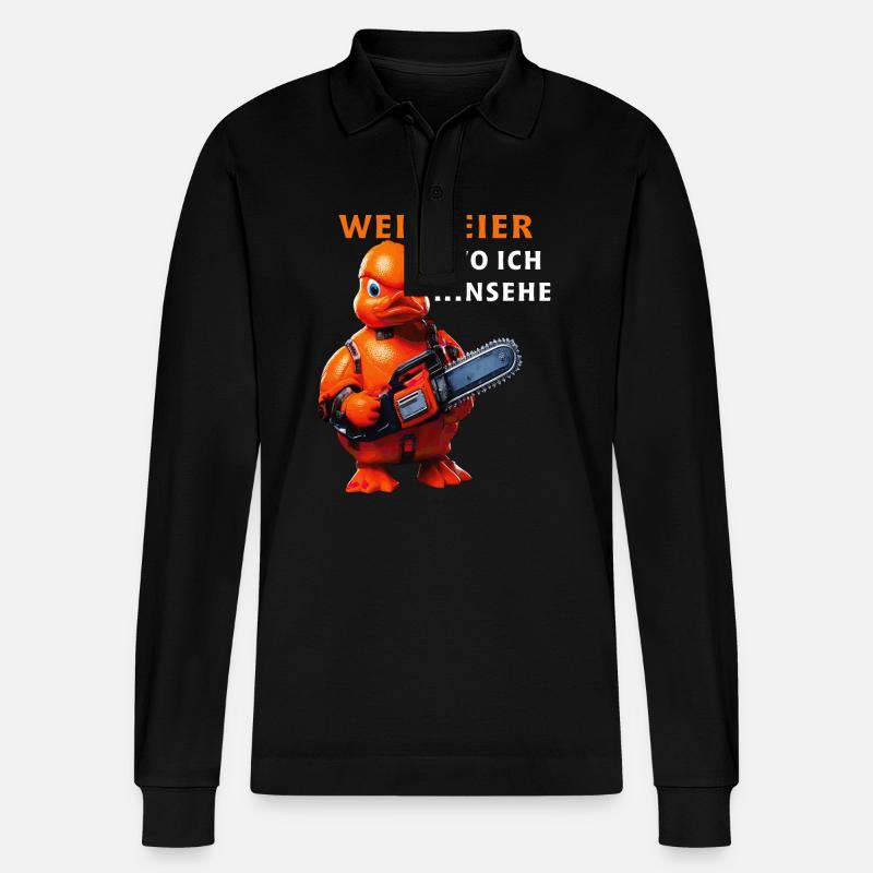 WEICHEIER WO ICH HINSEHE - Stanley/Stella Unisex Bio-Langarm-Poloshirt Prepster - Schwarz