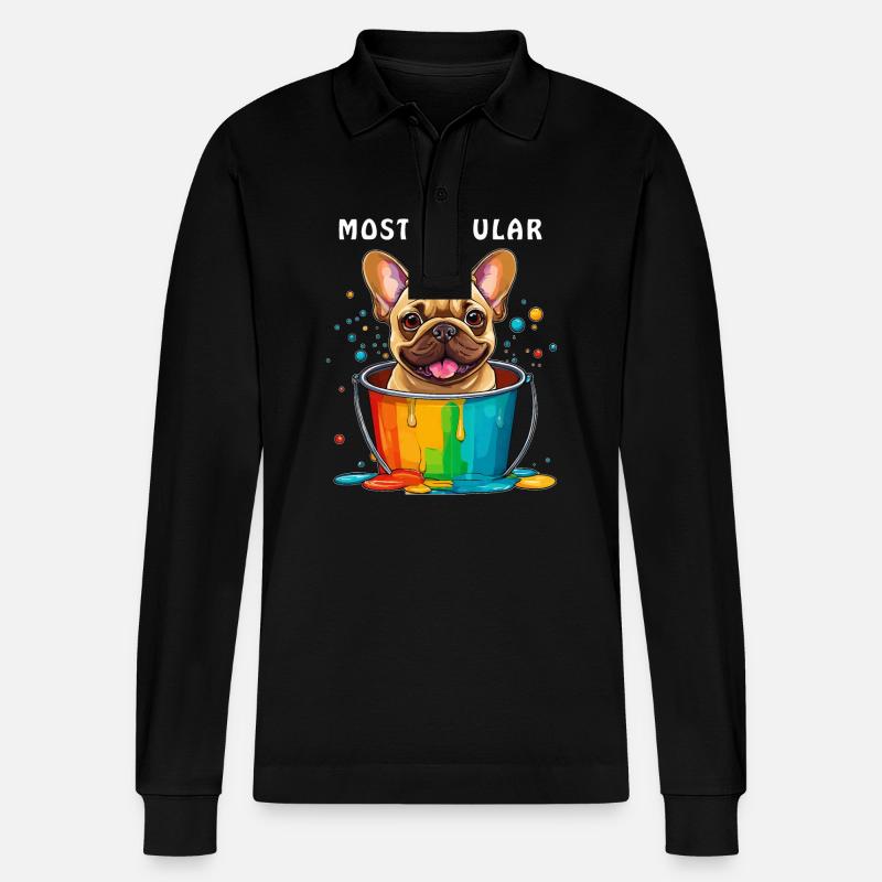 FRENCHIE MOST POPULAR DOG - Stanley/Stella Unisex Bio-Langarm-Poloshirt Prepster - Schwarz