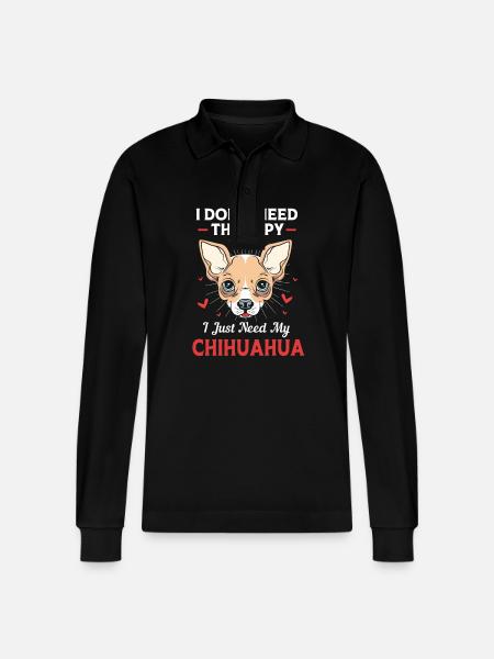 Chihuahua - Stanley/Stella Unisex Bio-Langarm-Poloshirt Prepster - Schwarz