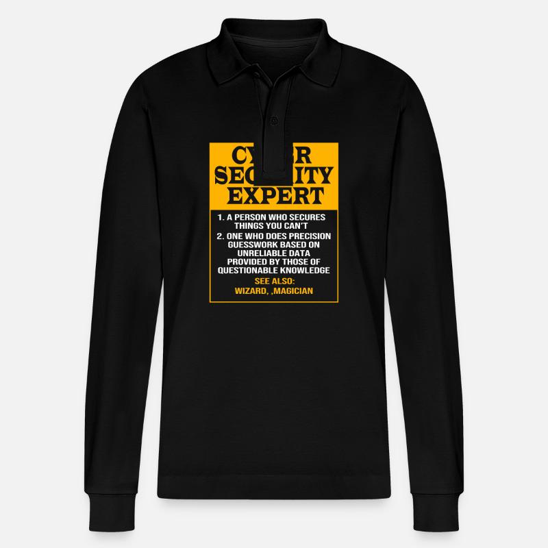 Cybersecurity Cyber Programmierer Hacker - Stanley/Stella Unisex Bio-Langarm-Poloshirt Prepster - Schwarz